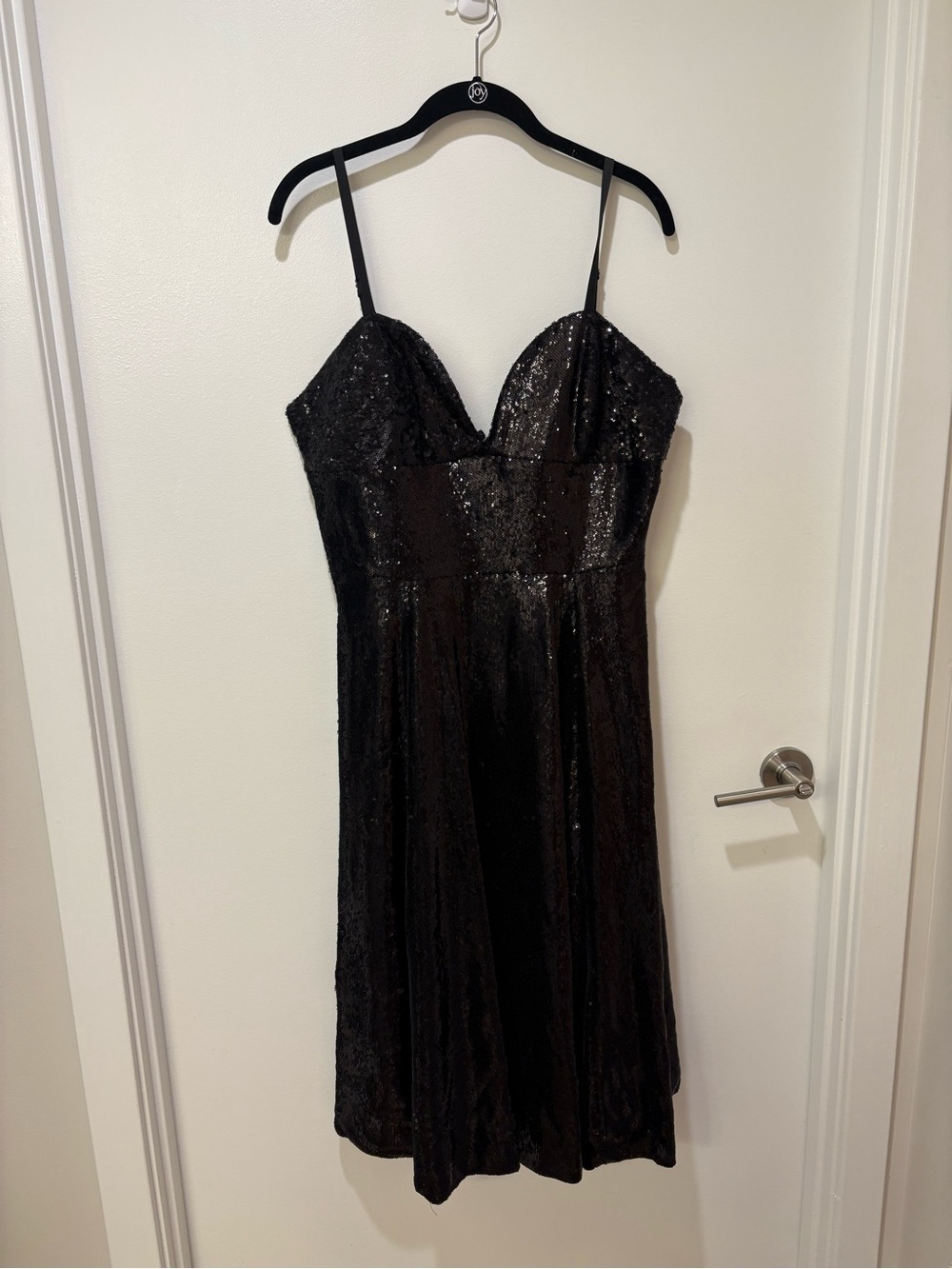 Dress the Population Black Sequin Midi Evening Dress